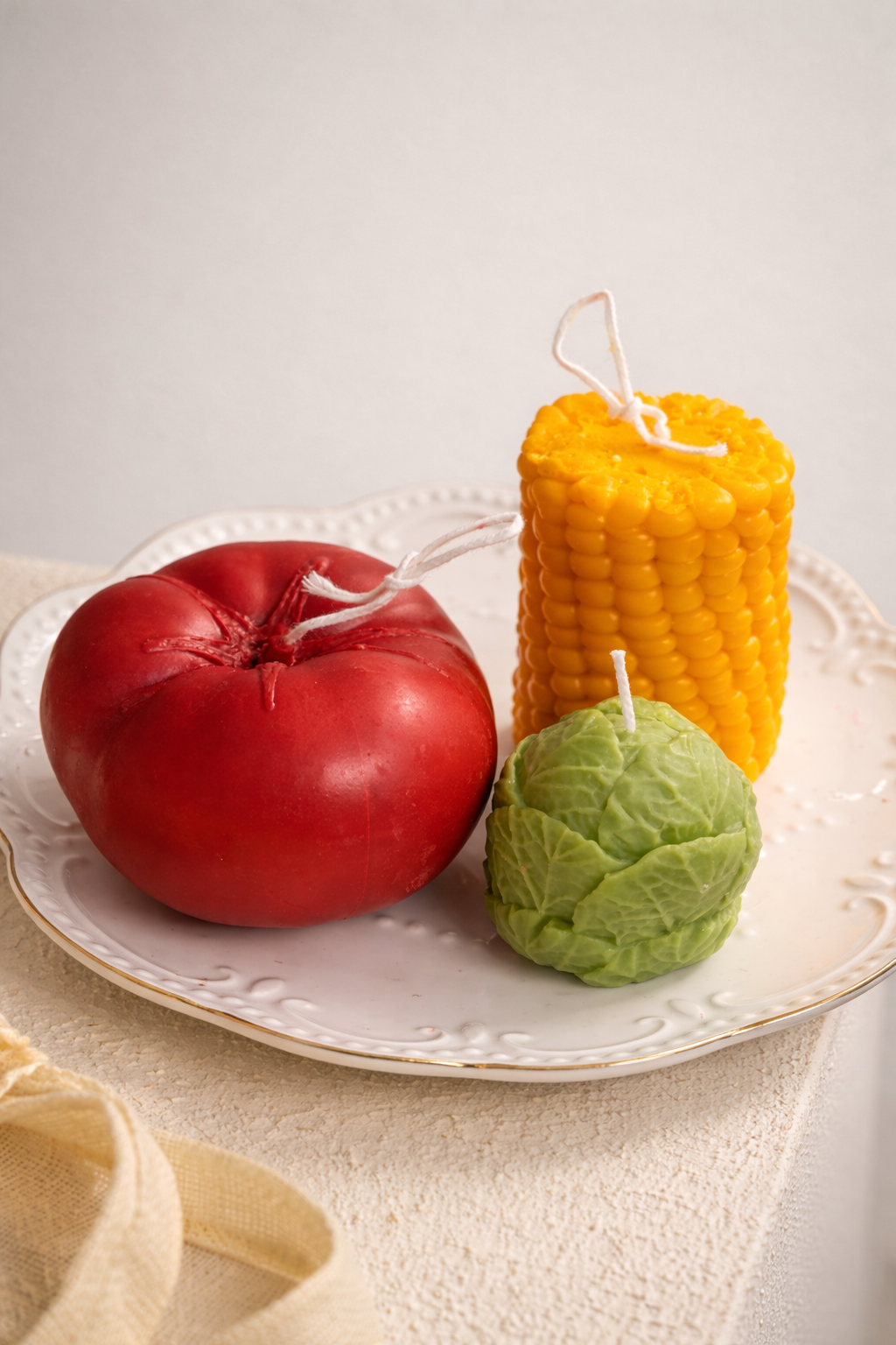 Vegetable Candle Set – Hyper-Realistic Food Shaped Candles | Toppers, Kitchen Decor 820g Pillar