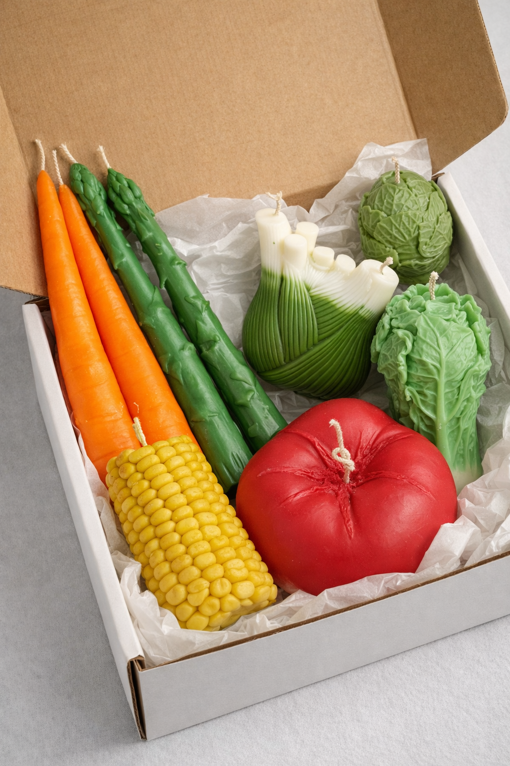 Vegetable Candle Set – Hyper-Realistic Food Shaped Candles | Toppers, Kitchen Decor 820g Pillar