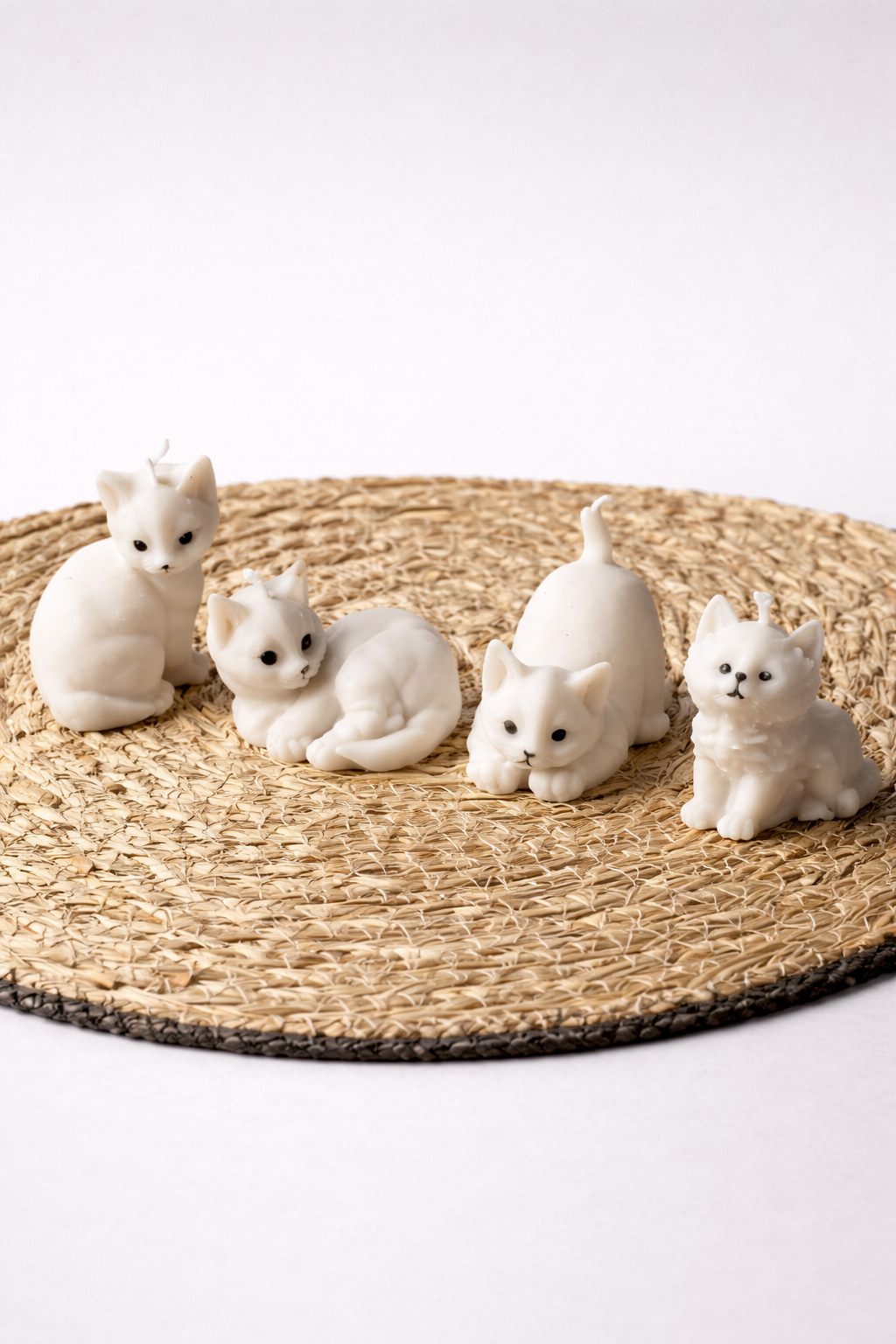 Handmade Soy Wax Cat Candles – Kitten Figurines, Set of 4