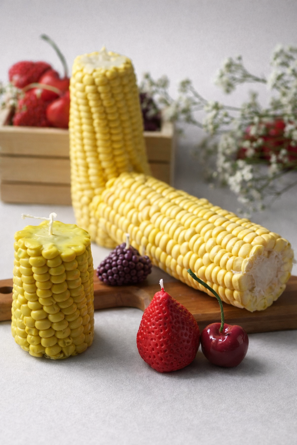 Realistic Corn Candle: Handmade Unscented Fall Decor