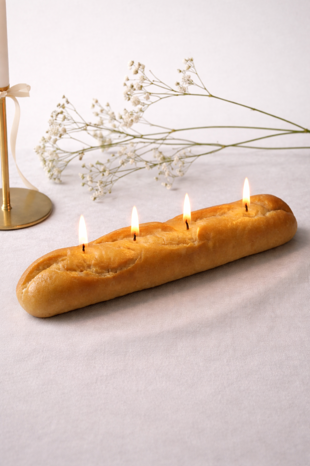 Realistic Baguette Candle Handmade Bread Loaf - Scented or Unscented