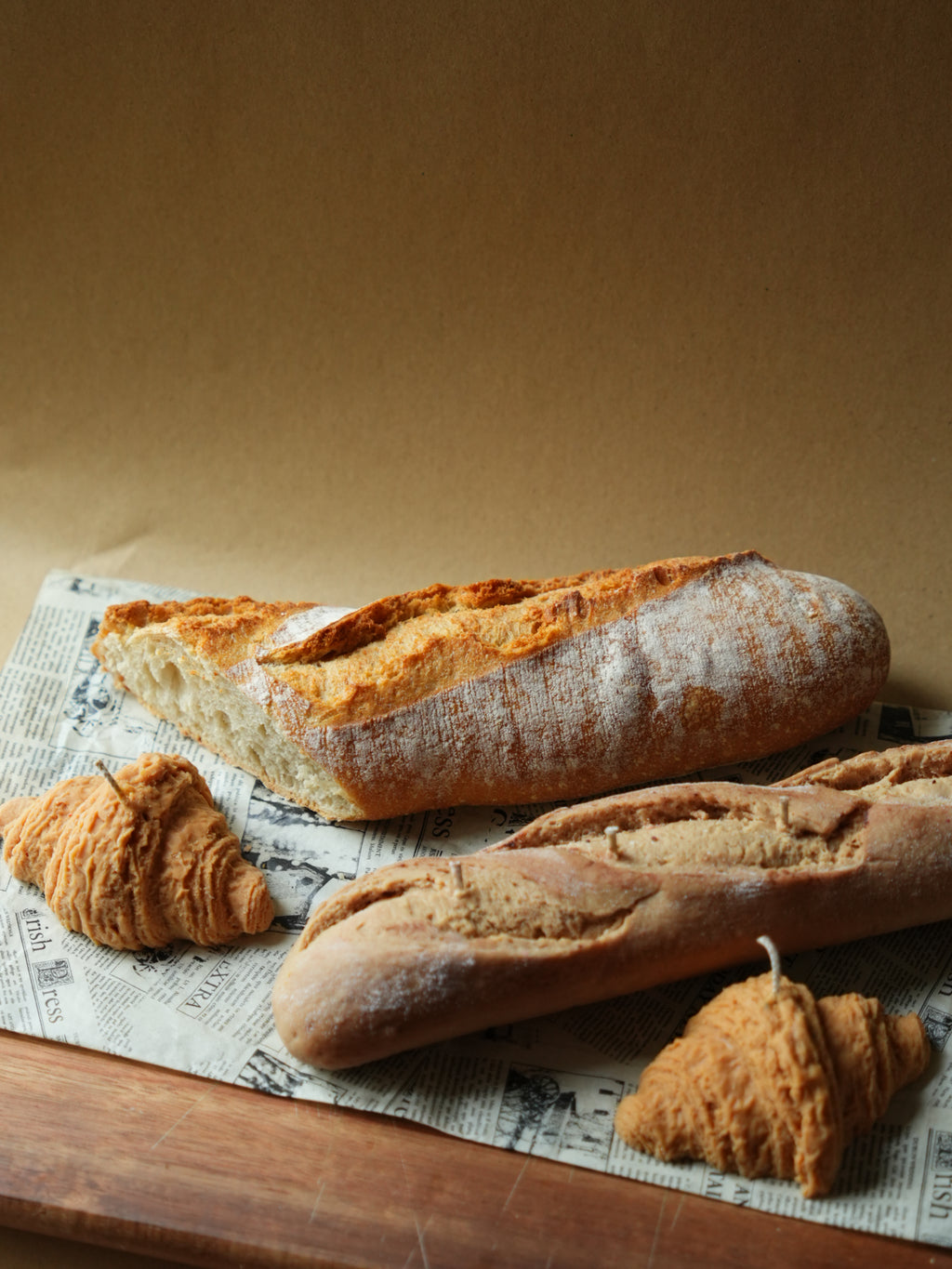 Realistic Baguette Candle Handmade Bread Loaf