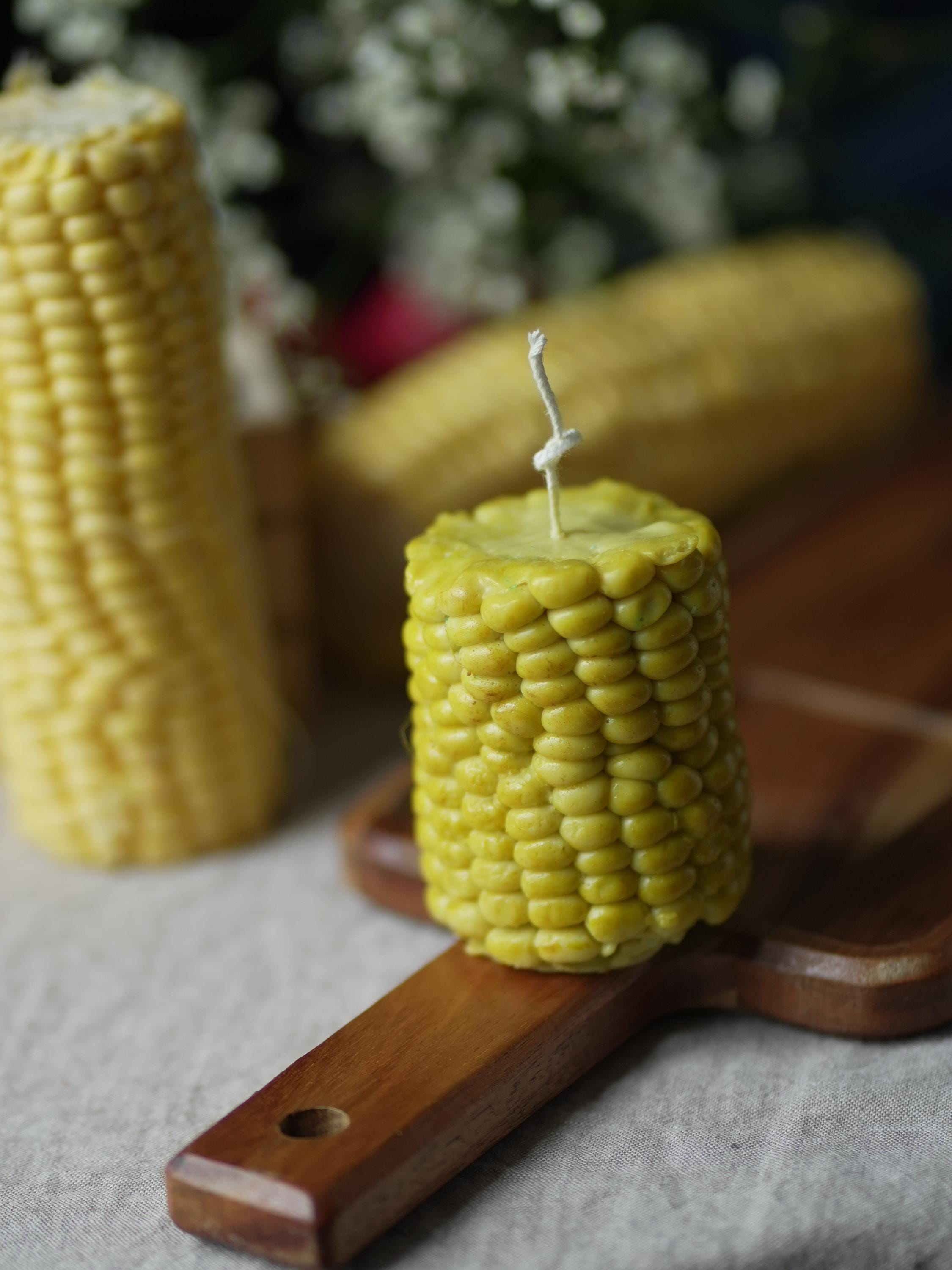 Realistic Corn Candle: Handmade Unscented Fall Decor