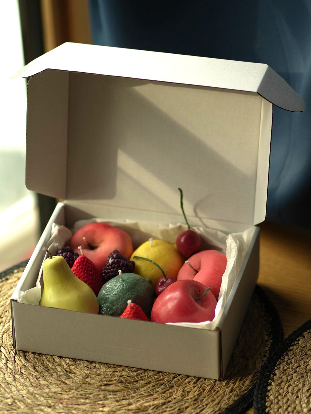 Handmade Fruit Basket Candle Set: Soy & Beeswax Blend, Farmhouse Decor