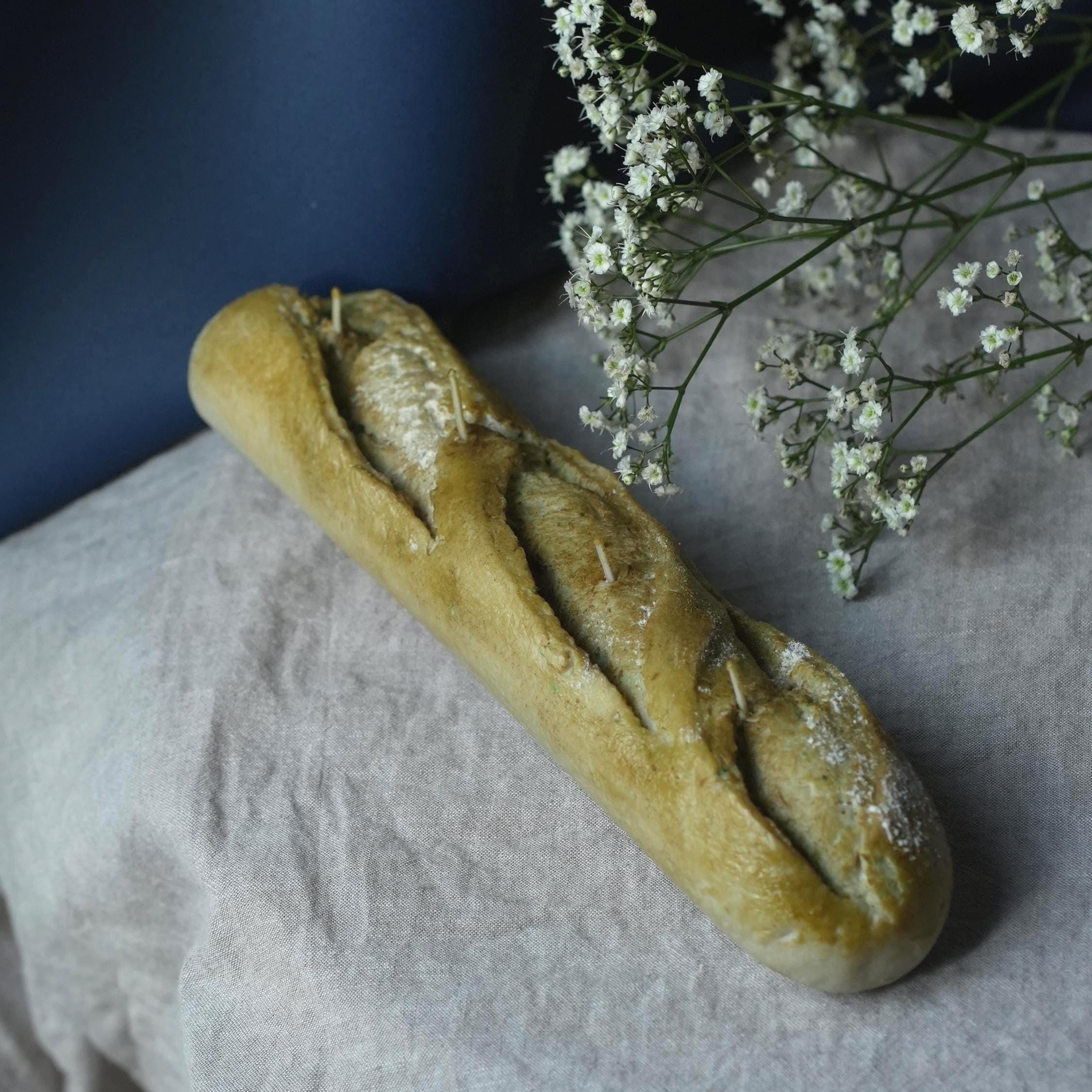 Realistic Baguette Candle Handmade Bread Loaf - Scented or Unscented