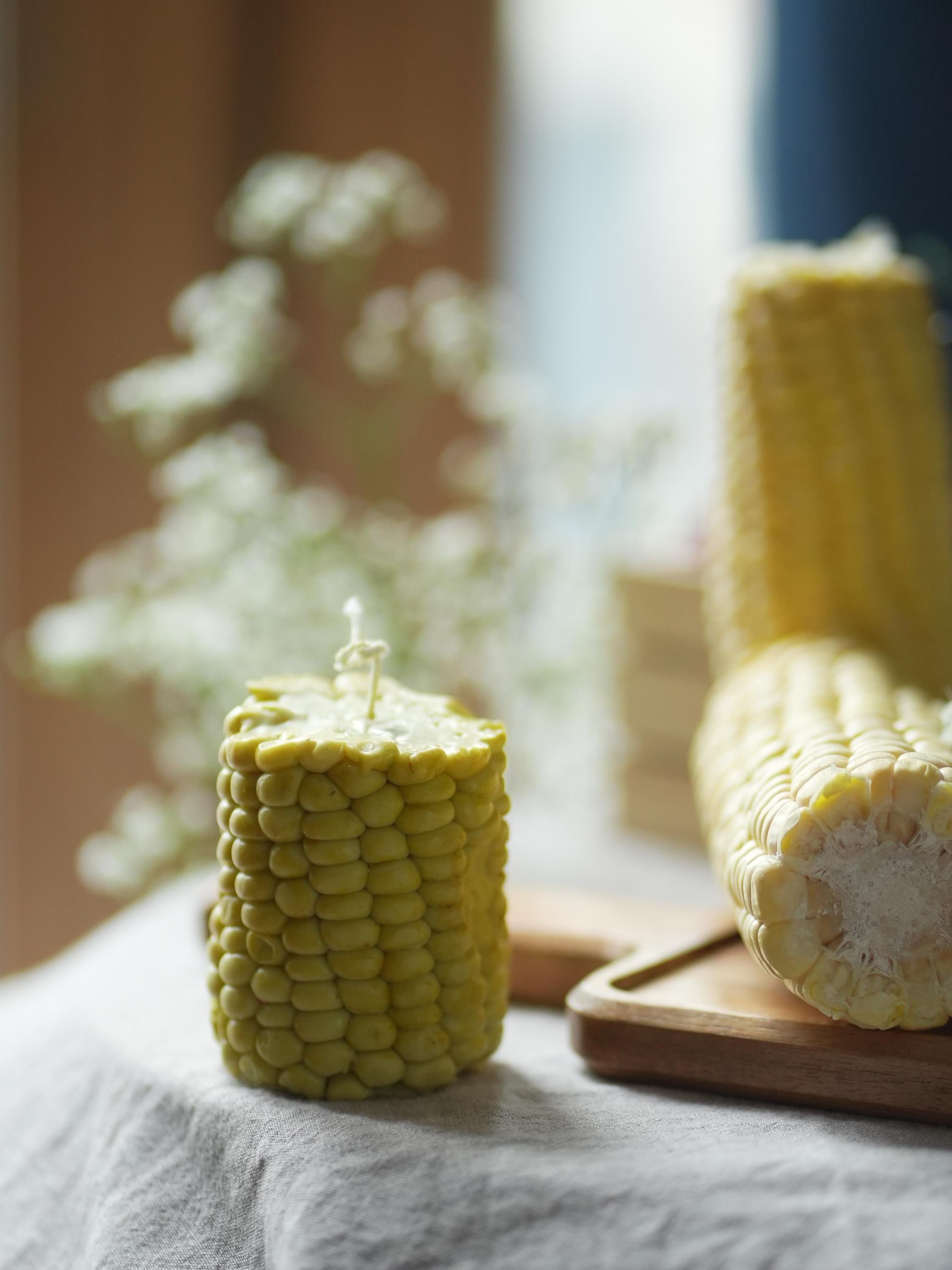 Realistic Corn Candle: Handmade Unscented Fall Decor