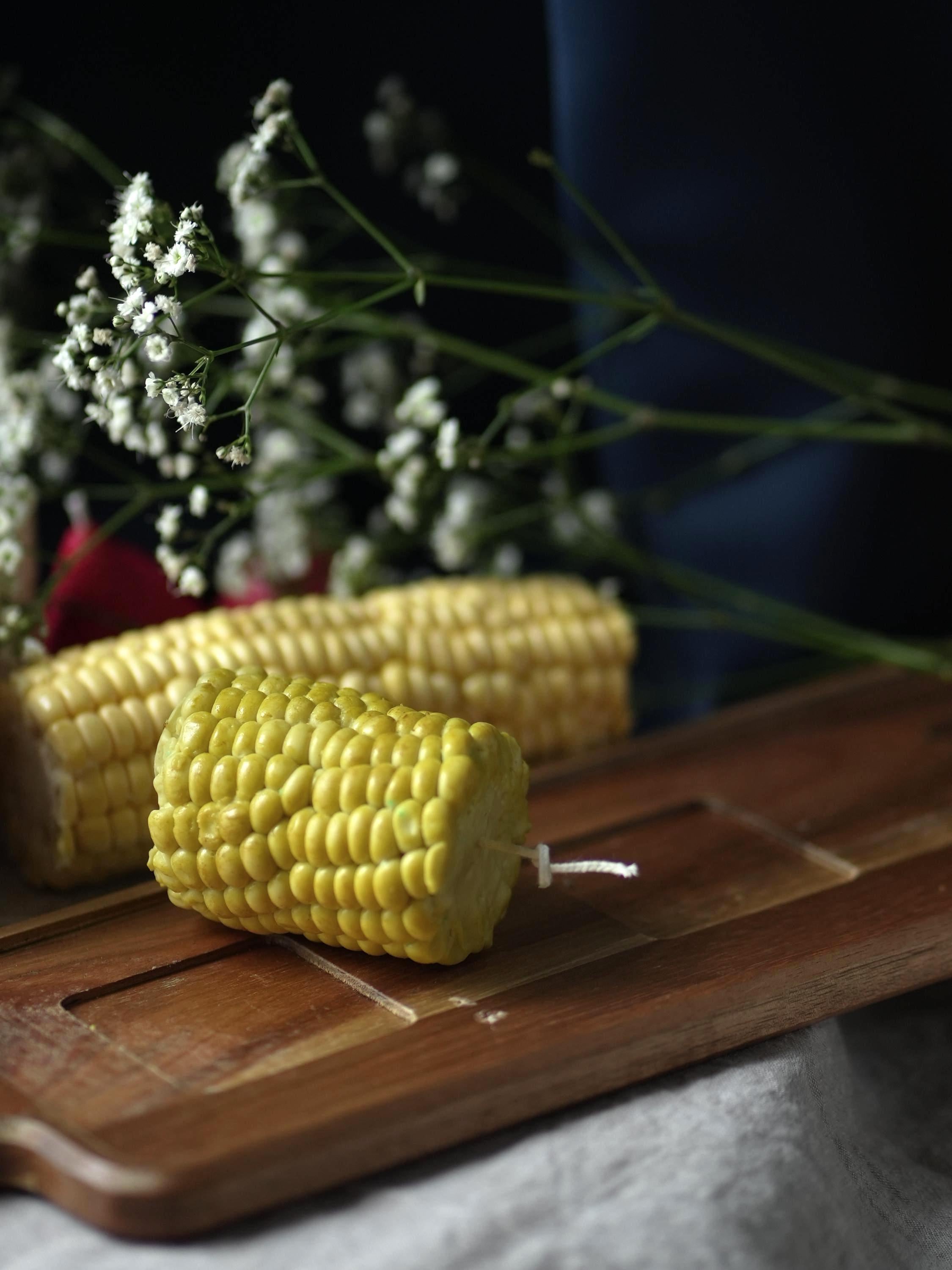 Realistic Corn Candle: Handmade Unscented Fall Decor