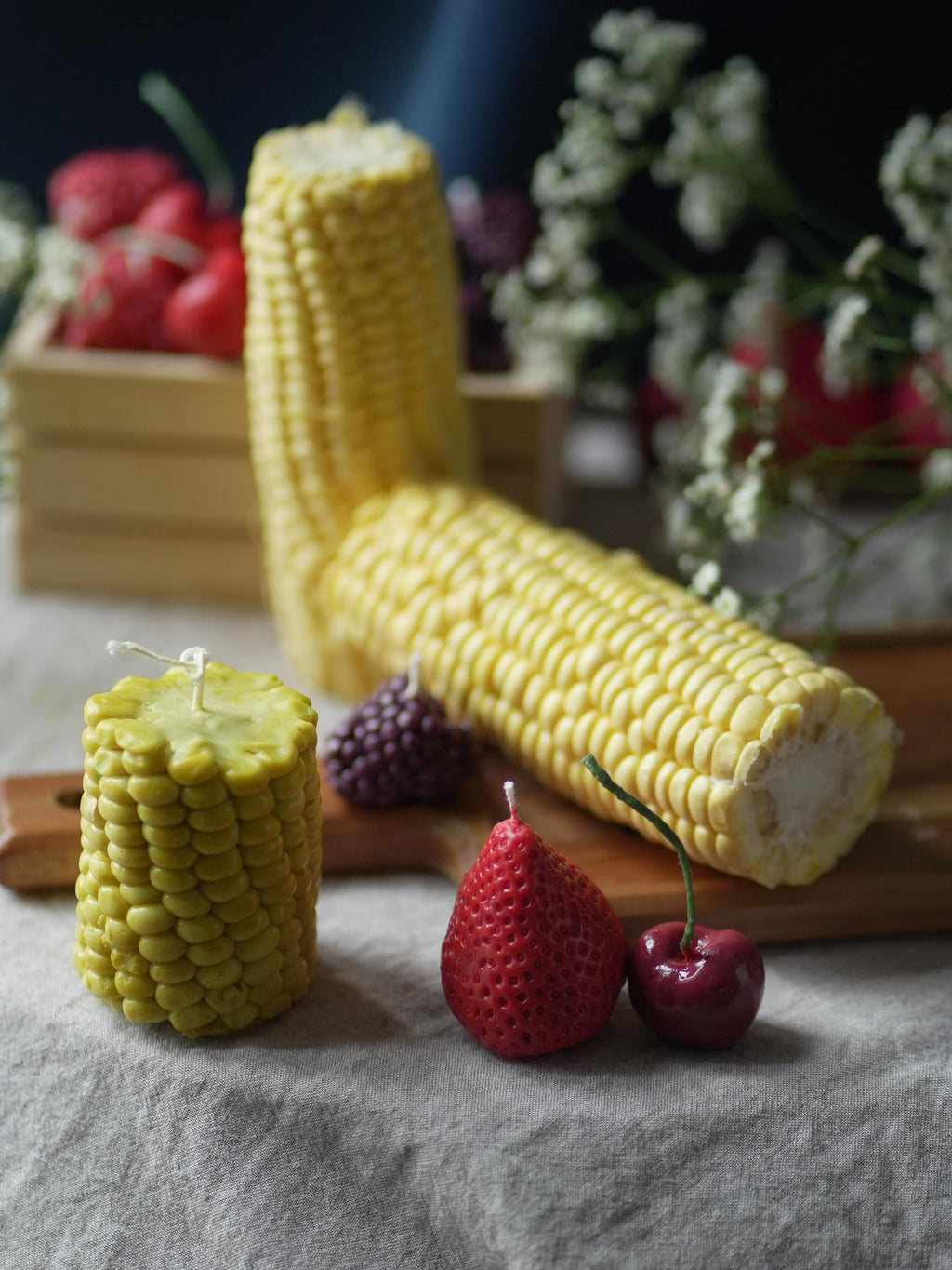Realistic Corn Candle: Handmade Unscented Fall Decor