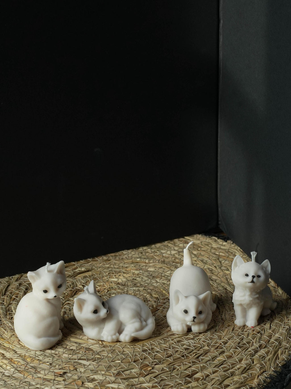 Handmade Soy Wax Cat Candles – Kitten Figurines, Set of 4