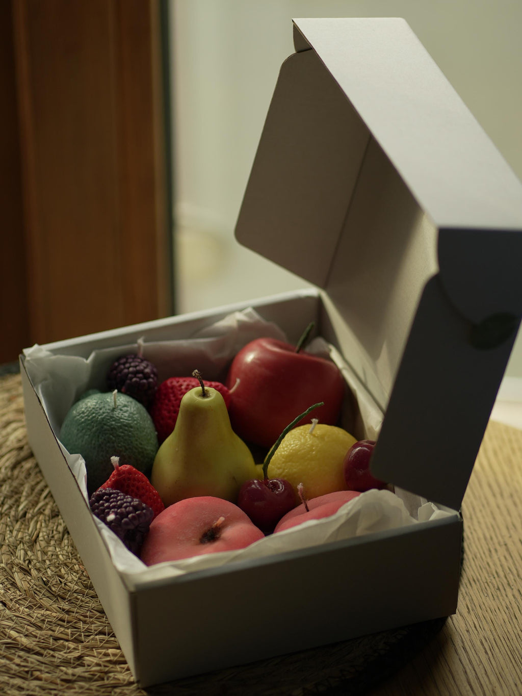 Handmade Fruit Basket Candle Set: Soy & Beeswax Blend, Farmhouse Decor