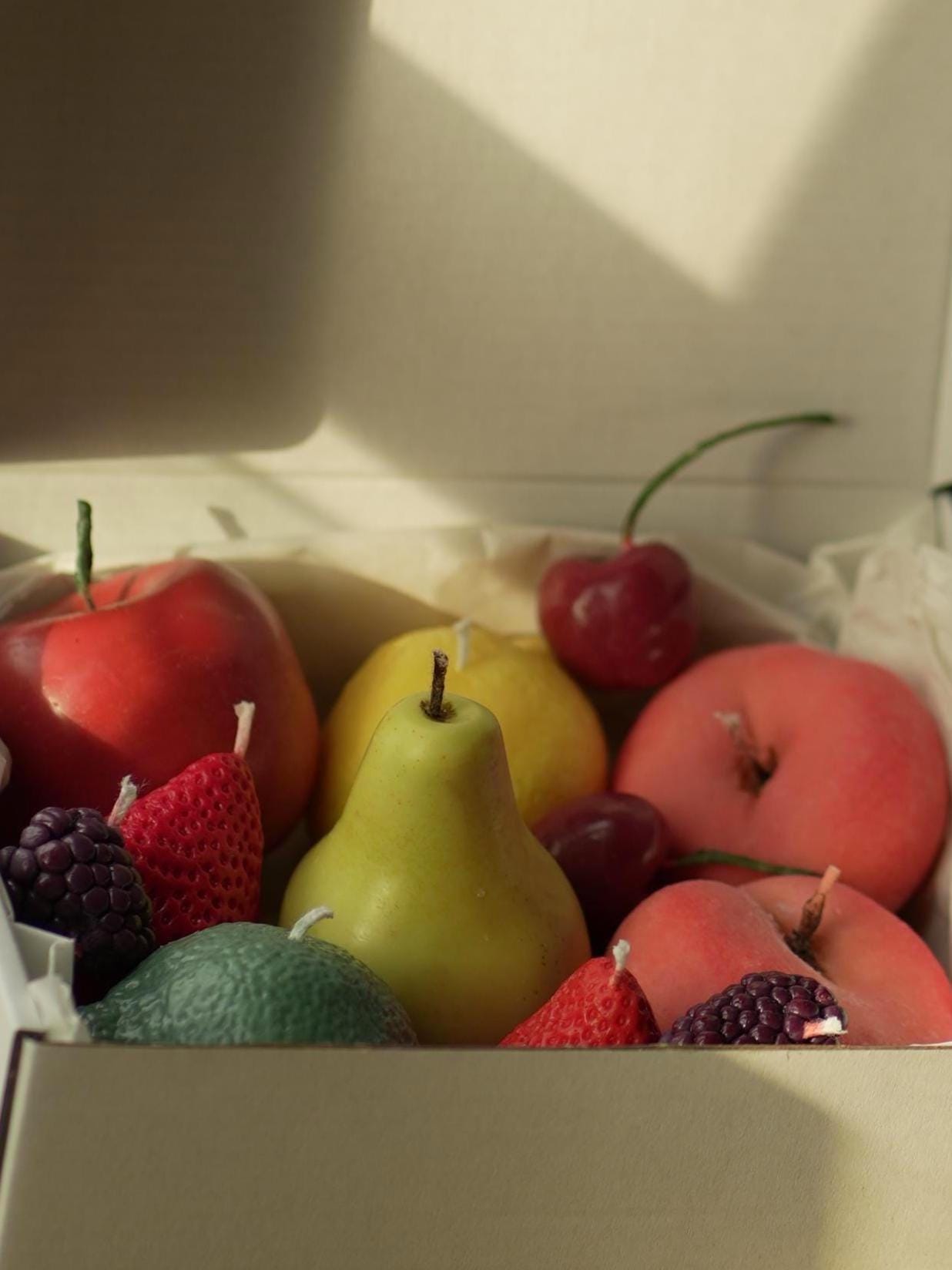 Handmade Fruit Basket Candle Set: Soy & Beeswax Blend, Farmhouse Decor