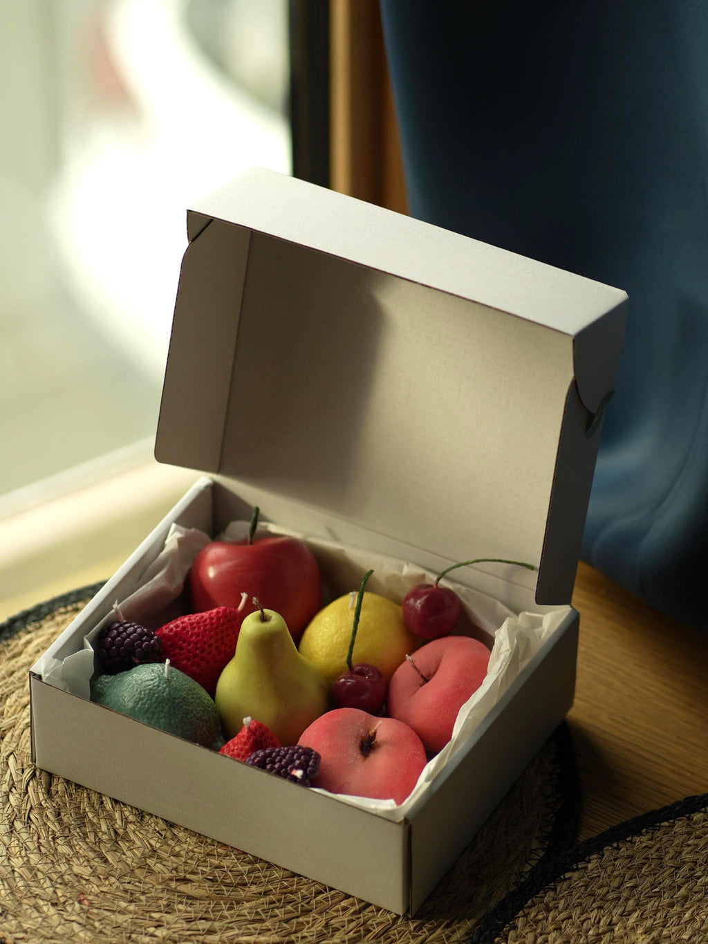 Handmade Fruit Basket Candle Set: Soy & Beeswax Blend, Farmhouse Decor