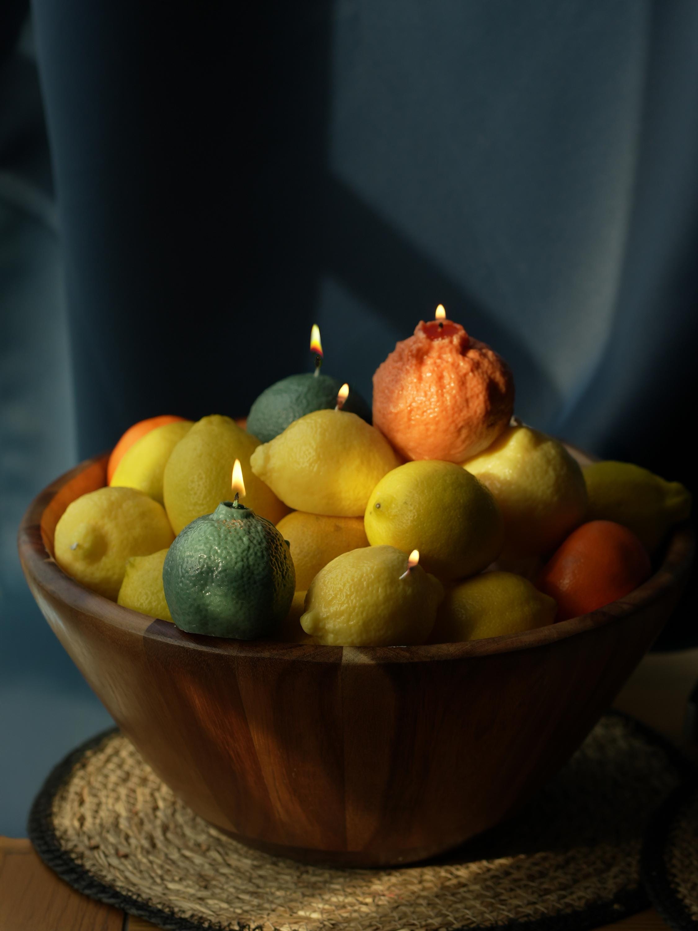 Handmade Lemon & Lime Soy Candle: Citrus Fruit Aroma, 65g