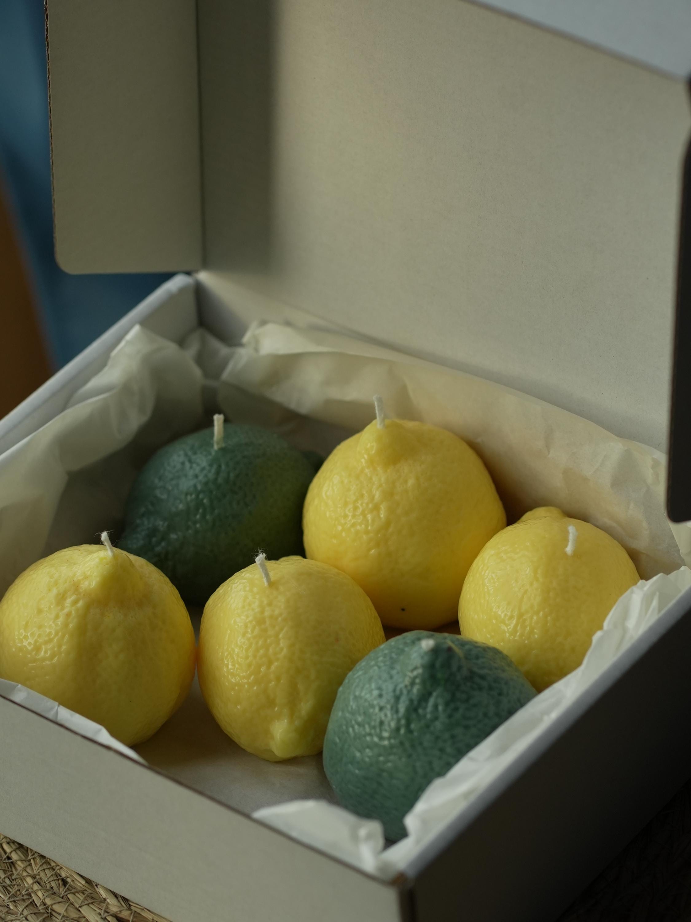 Handmade Lemon & Lime Soy Candle: Citrus Fruit Aroma, 65g