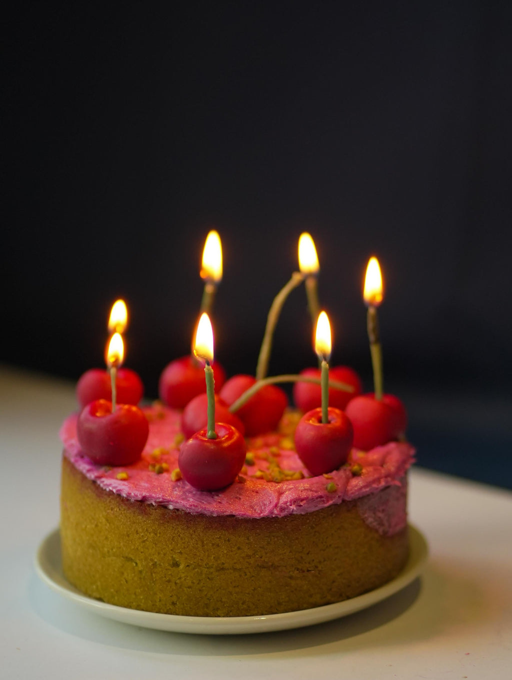 Cherry Candles: Handmade Soy Wax Party Toppers - Set of 3 or 8