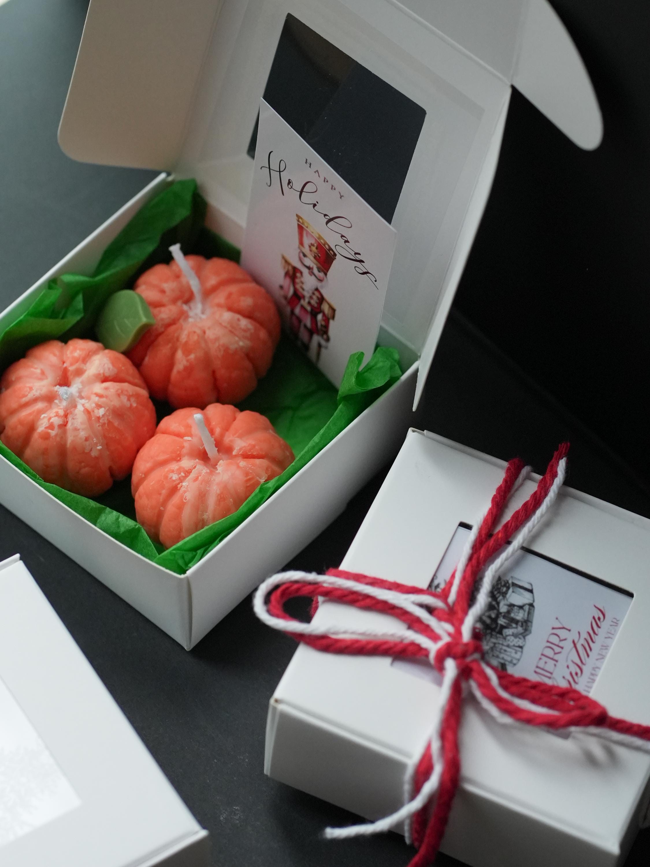 Handmade Mini Christmas Candle Gift Set: Soy Wax Holiday Decor