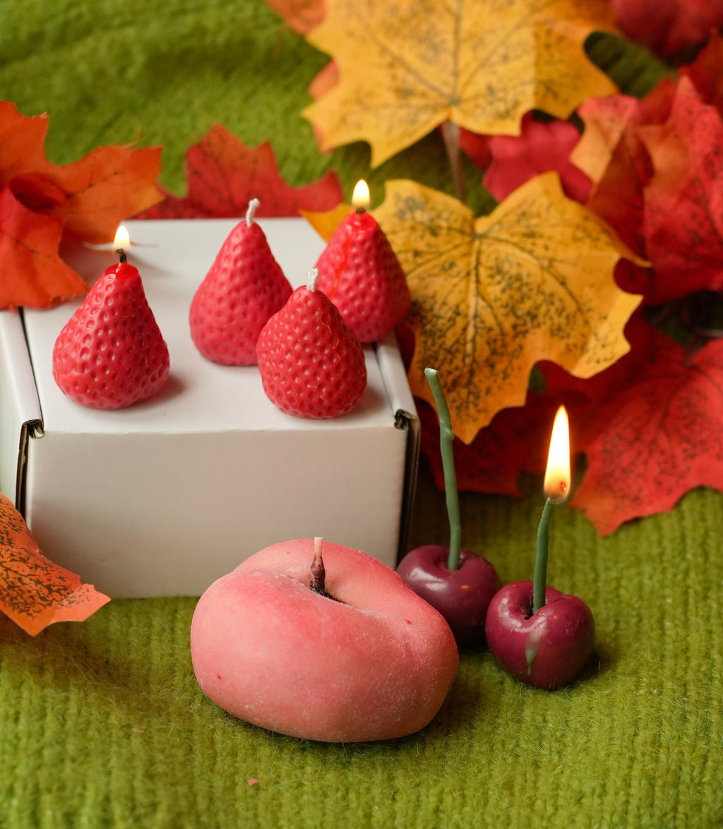 Strawberry Candles: Handmade Soy Wax Fruit Toppers