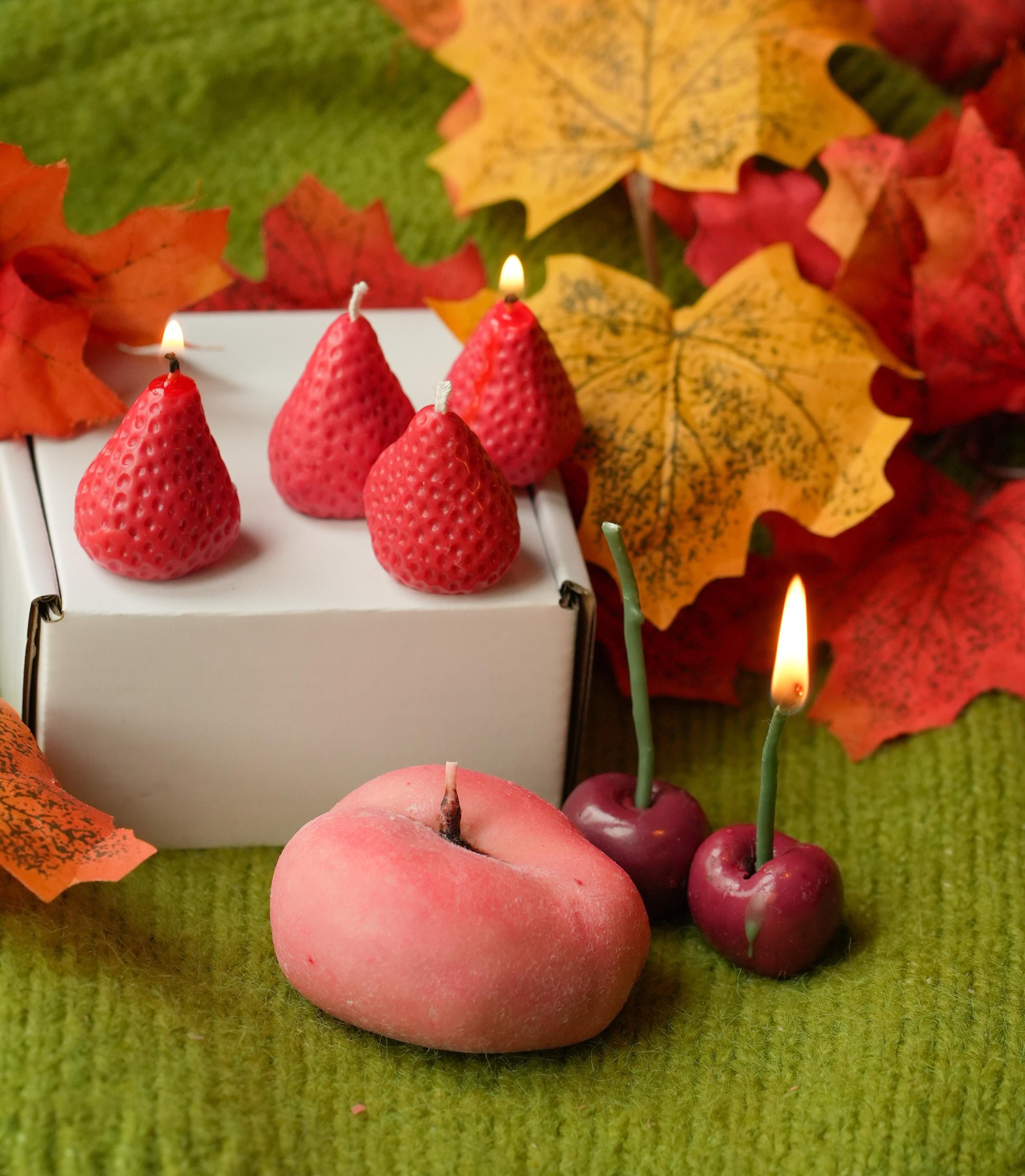 Strawberry Candles: Handmade Soy Wax Fruit Toppers