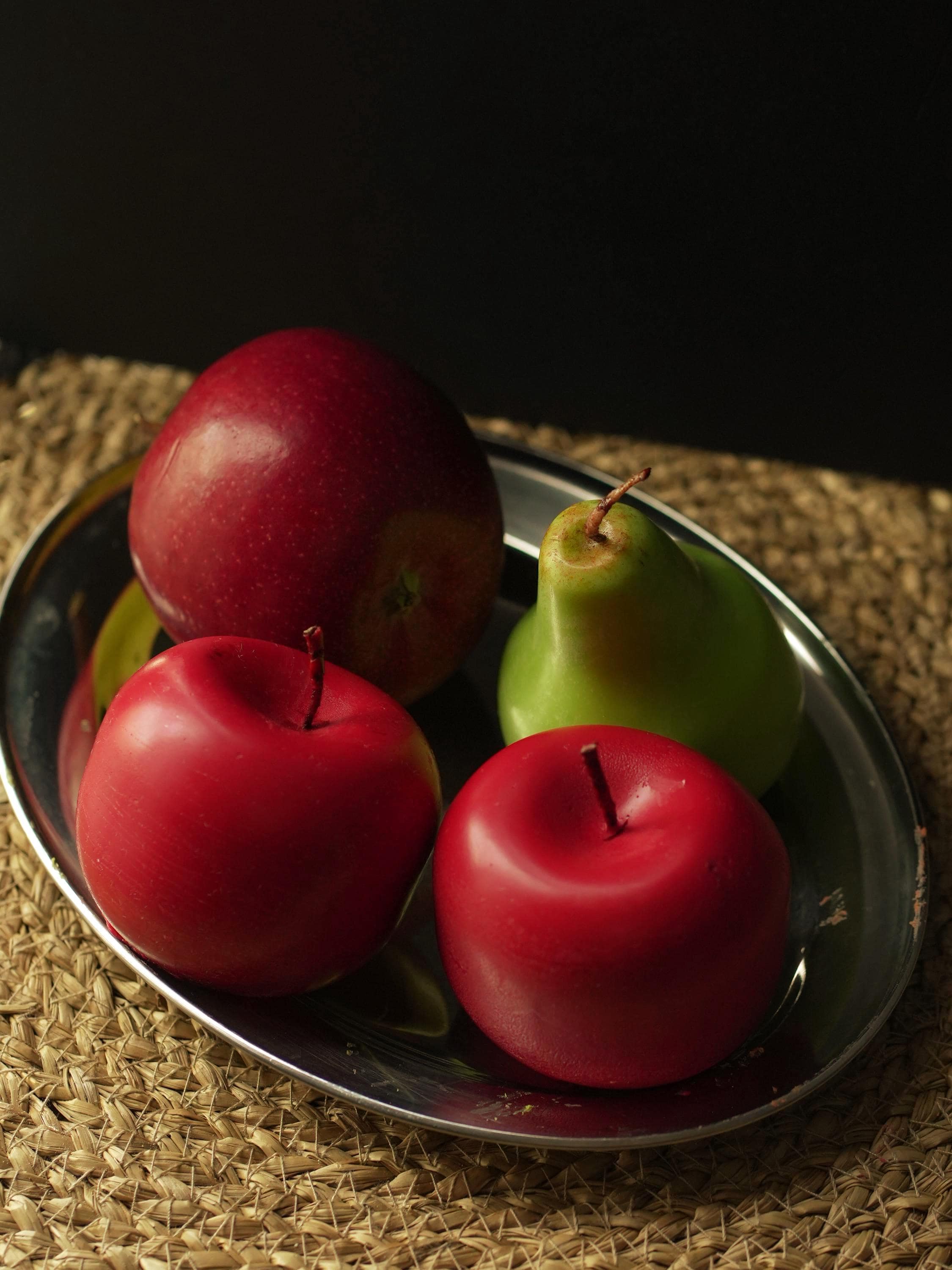 Handmade Fruit  Candles : 100% Soy wax,  Farmhouse Decor, Apple, Pear