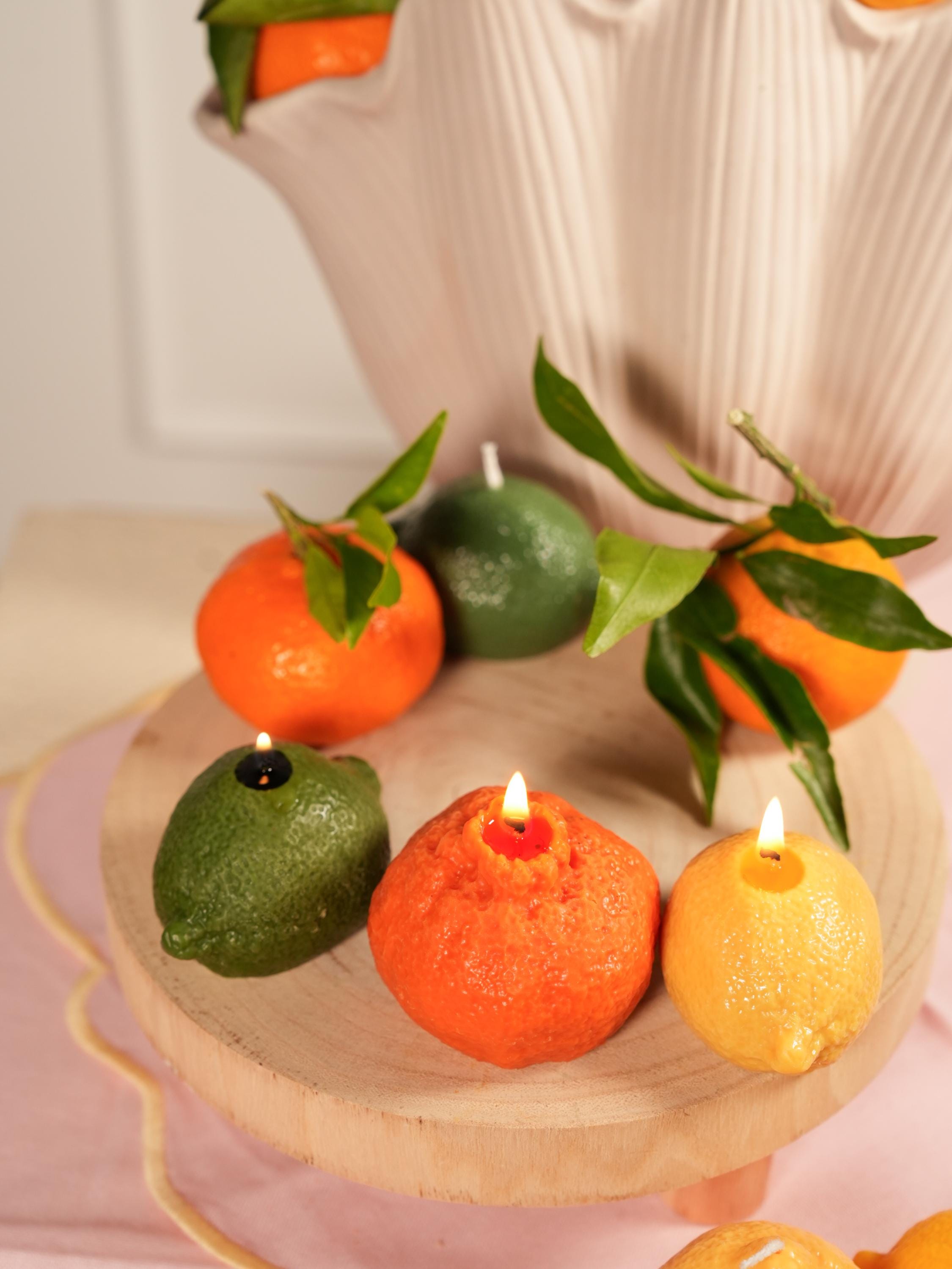 Orange, Lemon & Lime Soy Candle: Citrus Fruit Aroma, 65g