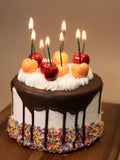 Cherry Birthday Cake Candles: Handmade Soy Wax Party Toppers - Set