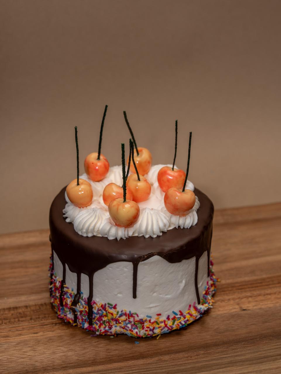 Cherry Birthday Cake Candles: Handmade Soy Wax Party Toppers - Set