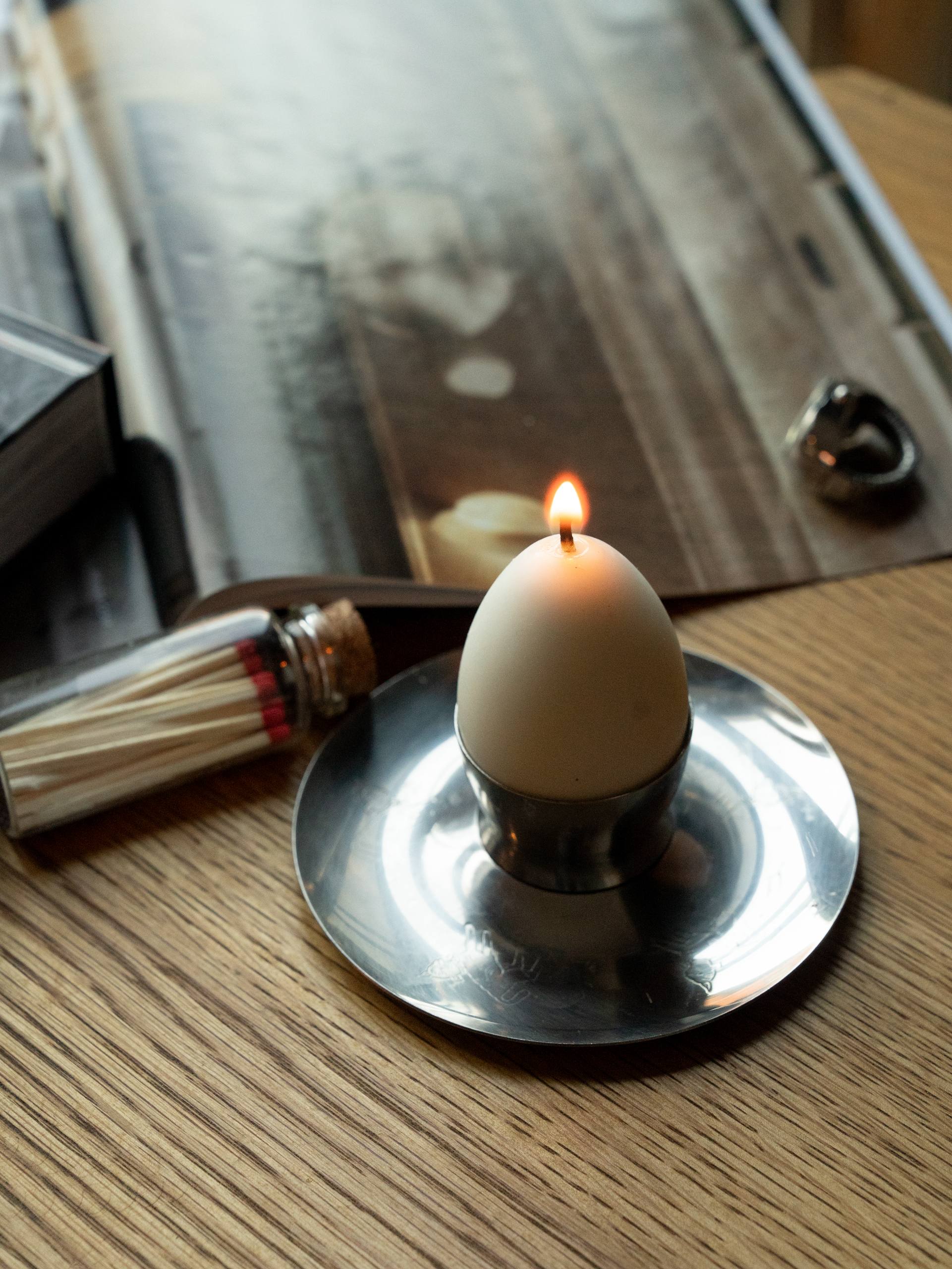 Soy Egg Candles | Real Egg Size | Minimalist White & Brown | Sold Individually or as a Set | Unique Decor Gift