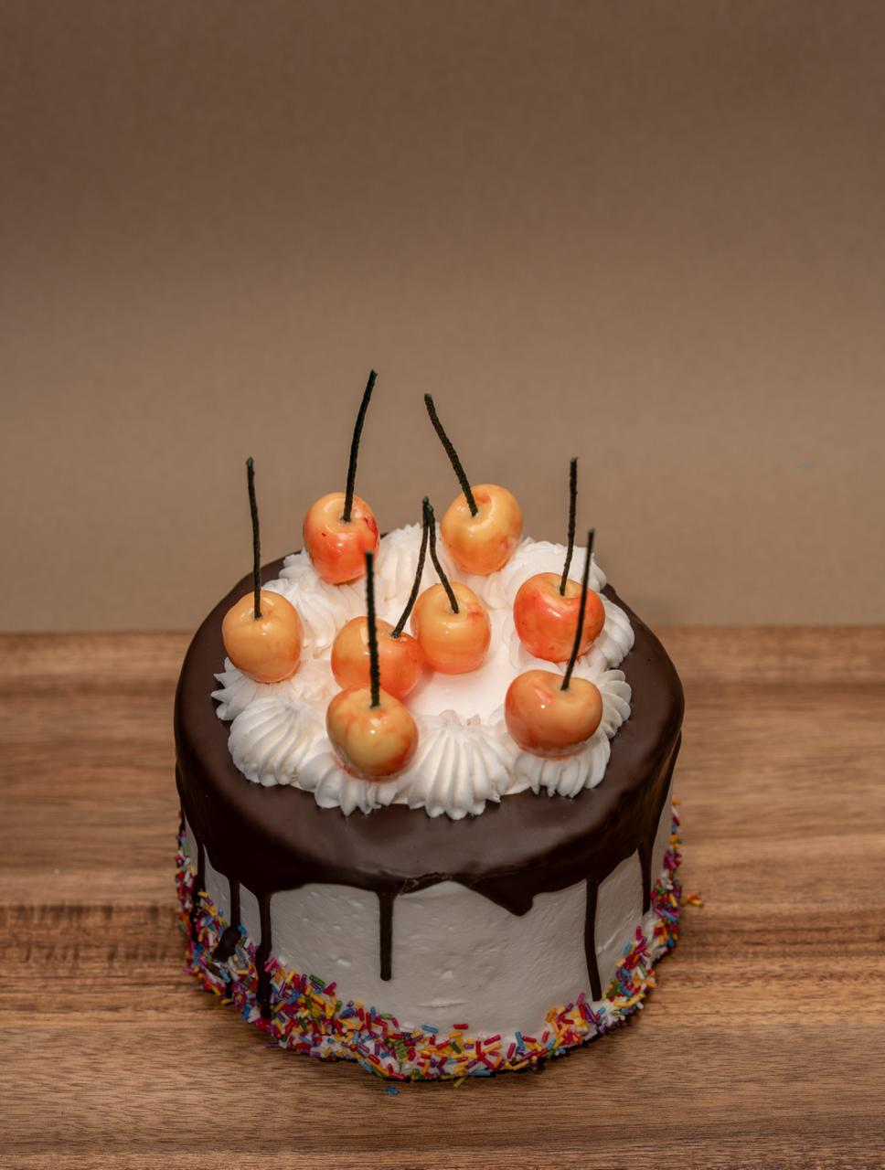 Cherry Birthday Cake Candles: Handmade Soy Wax Party Toppers - Set