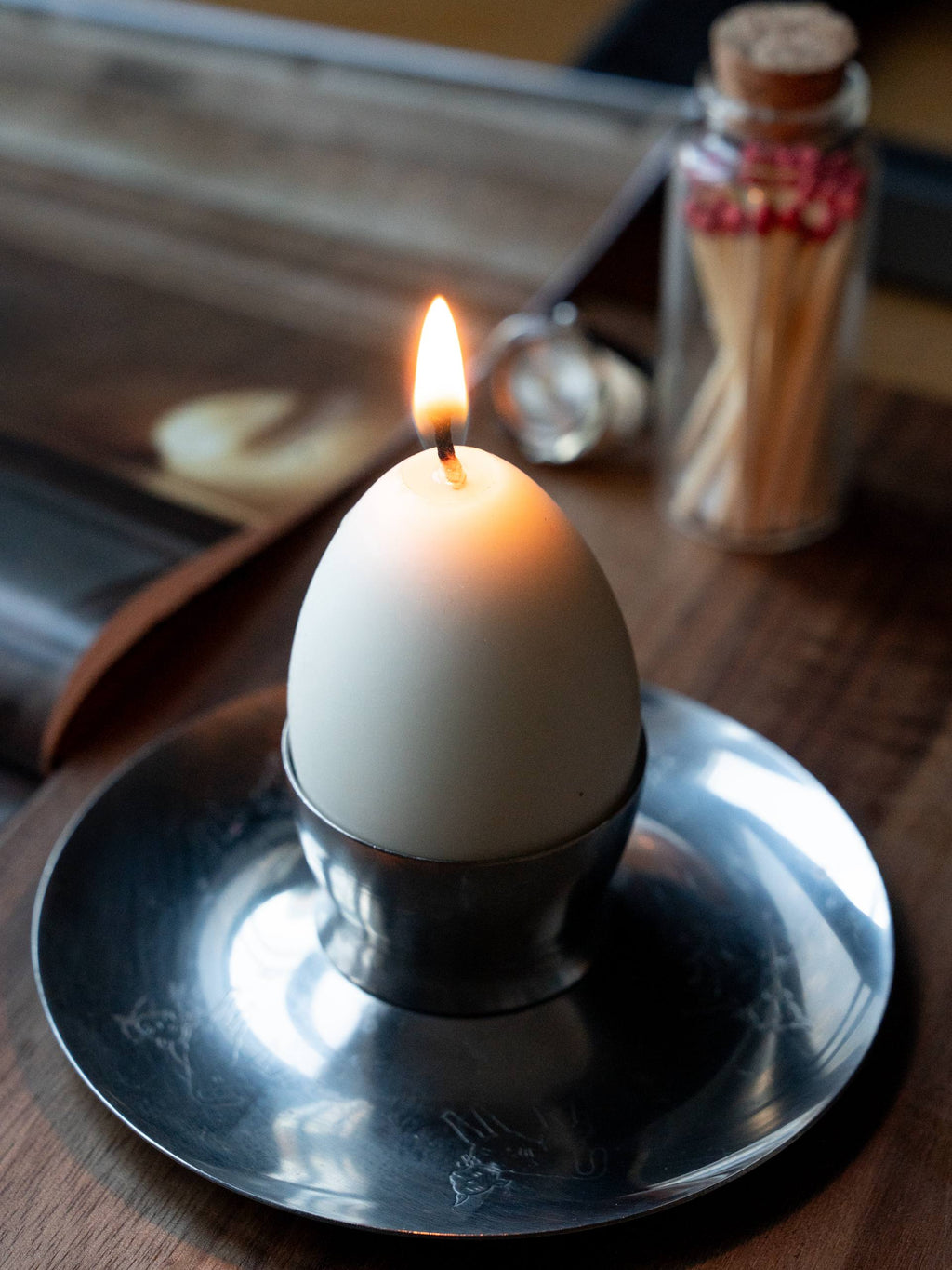 Soy Egg Candles | Real Egg Size | Minimalist White & Brown | Sold Individually or as a Set | Unique Decor Gift