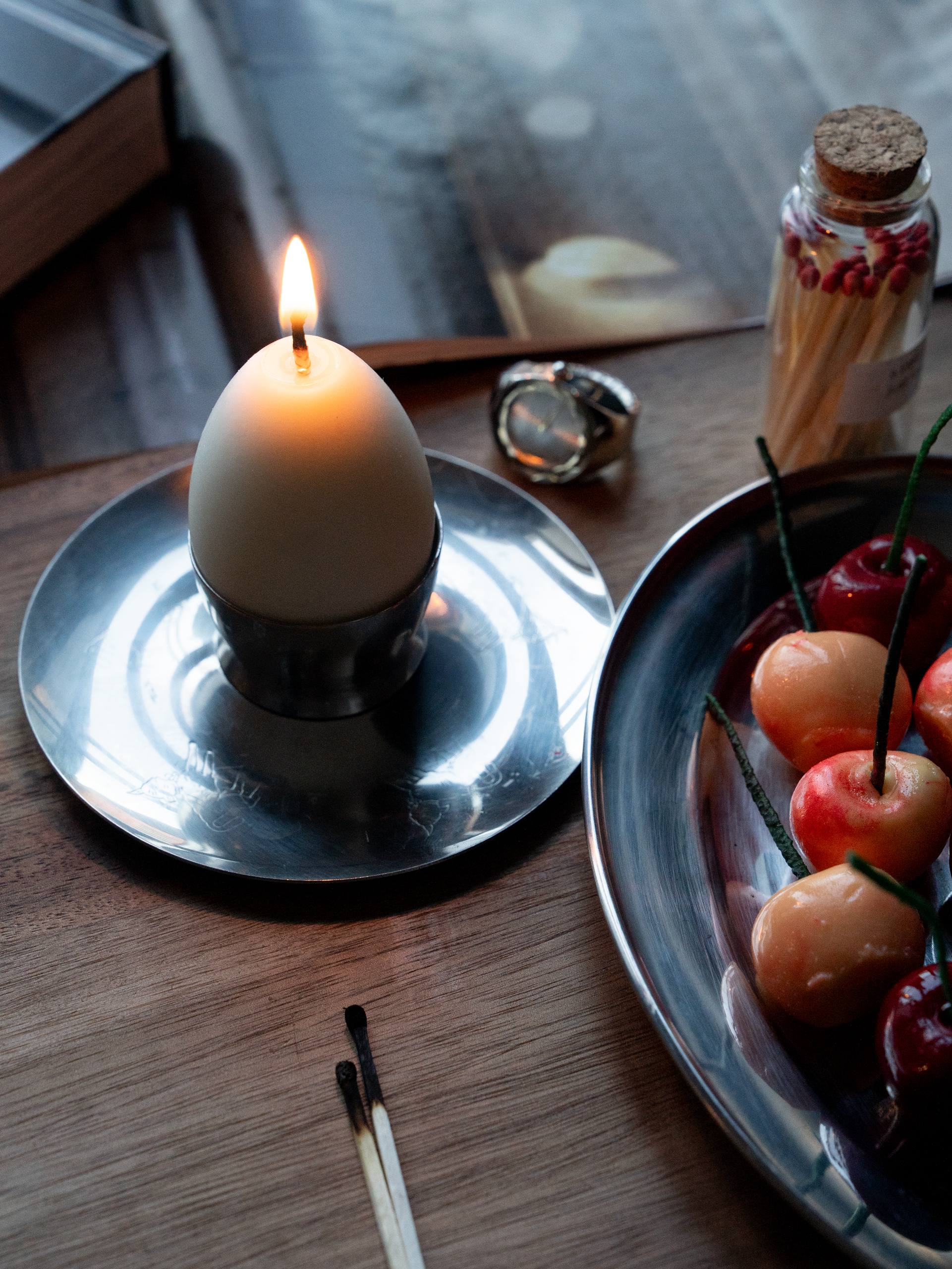 Soy Egg Candles | Real Egg Size | Minimalist White & Brown | Sold Individually or as a Set | Unique Decor Gift