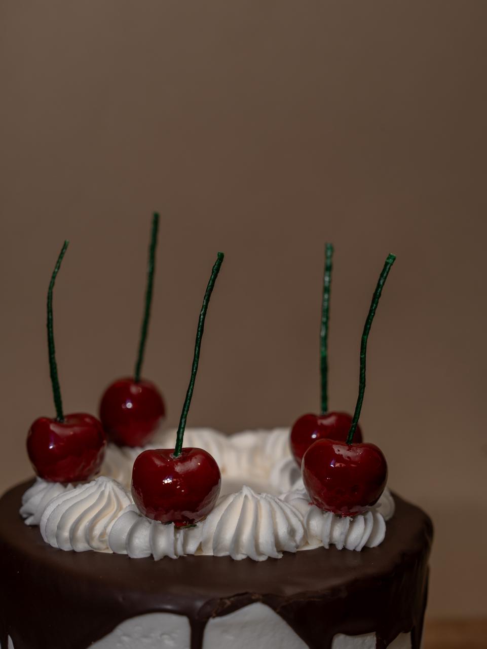 Cherry Birthday Cake Candles: Handmade Soy Wax Party Toppers - Set