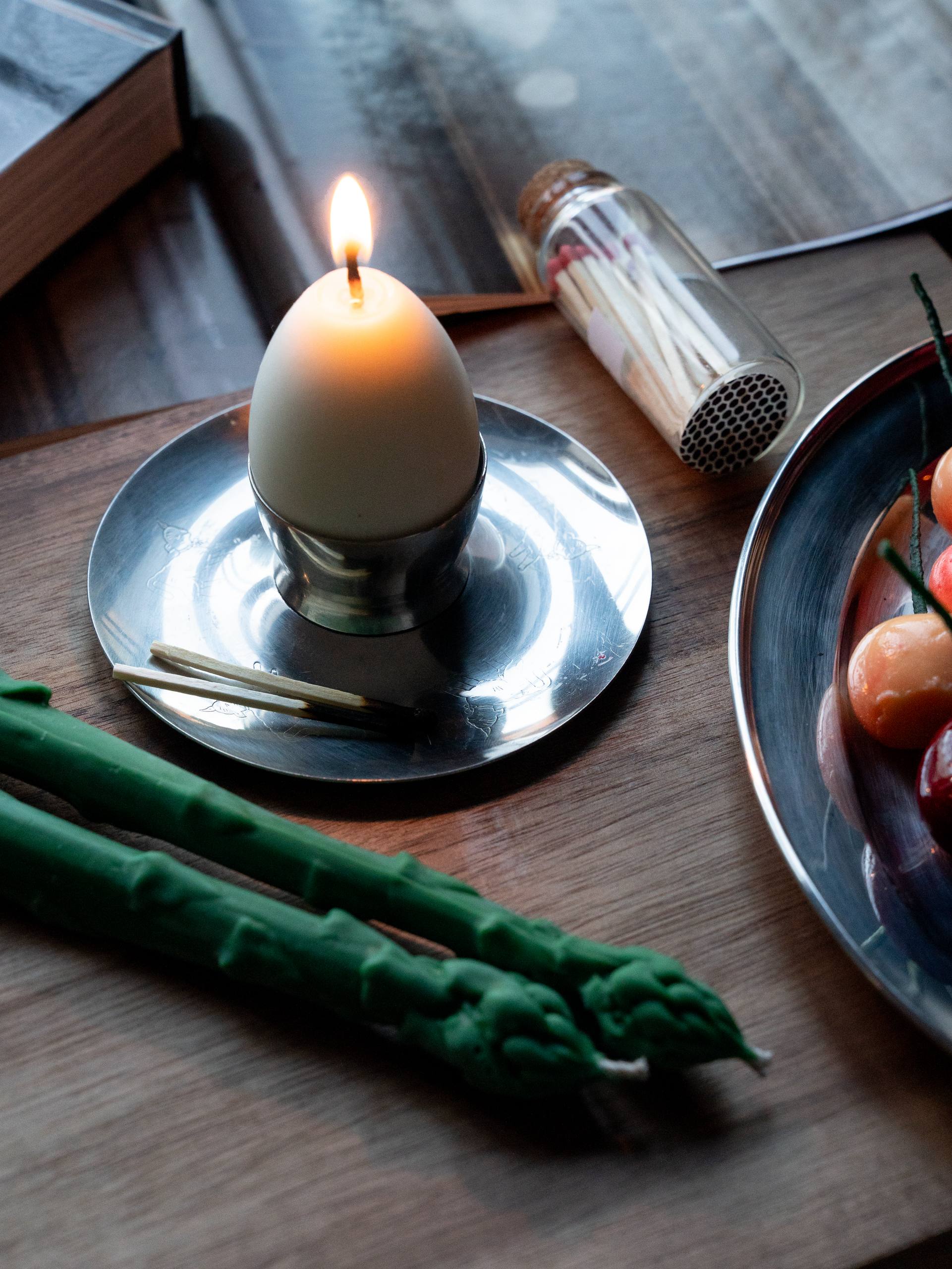 Soy Egg Candles | Real Egg Size | Minimalist White & Brown | Sold Individually or as a Set | Unique Decor Gift